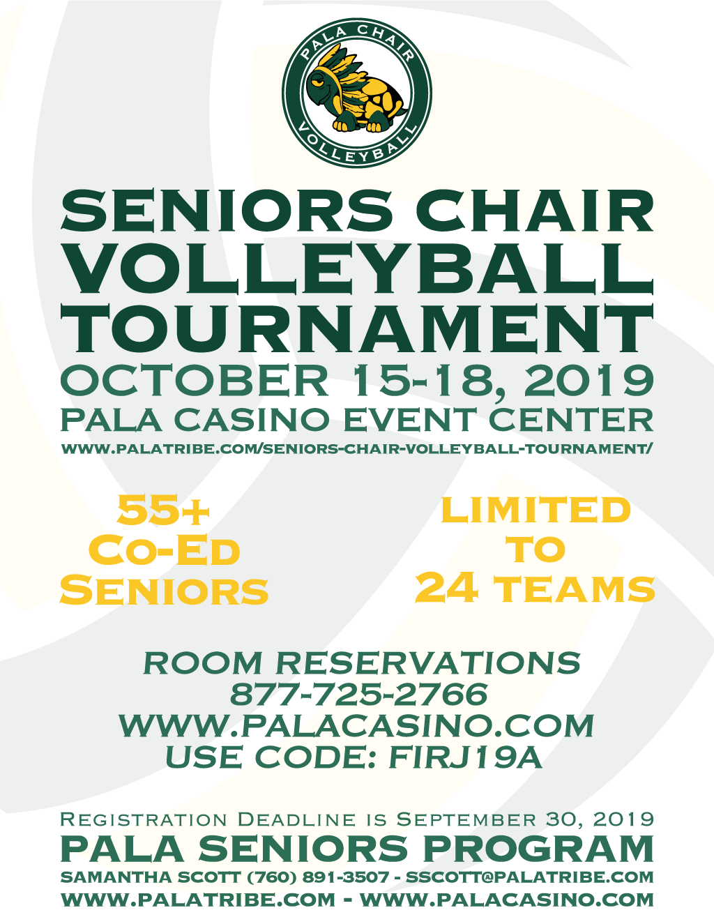 Pala Band of Mission Indians Seniors Chair Volleyball Tournament 2019 Pala Seniors Program