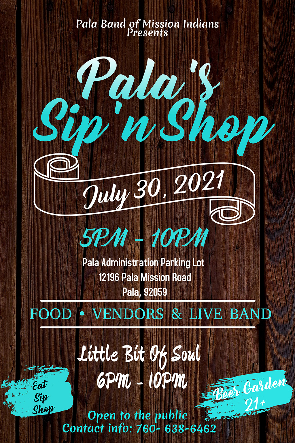 Pala Band of Mission Indians PBMI Pala Youth Center Sip 'N Shop