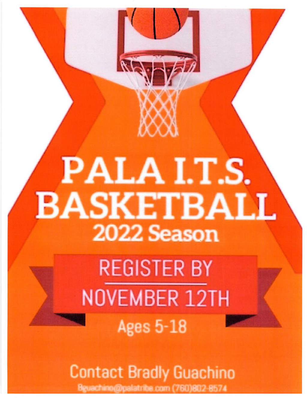 Pala Band of Mission Indians PBMI Pala Fitness Center Inter Tribal Sports Basketball Season 2022