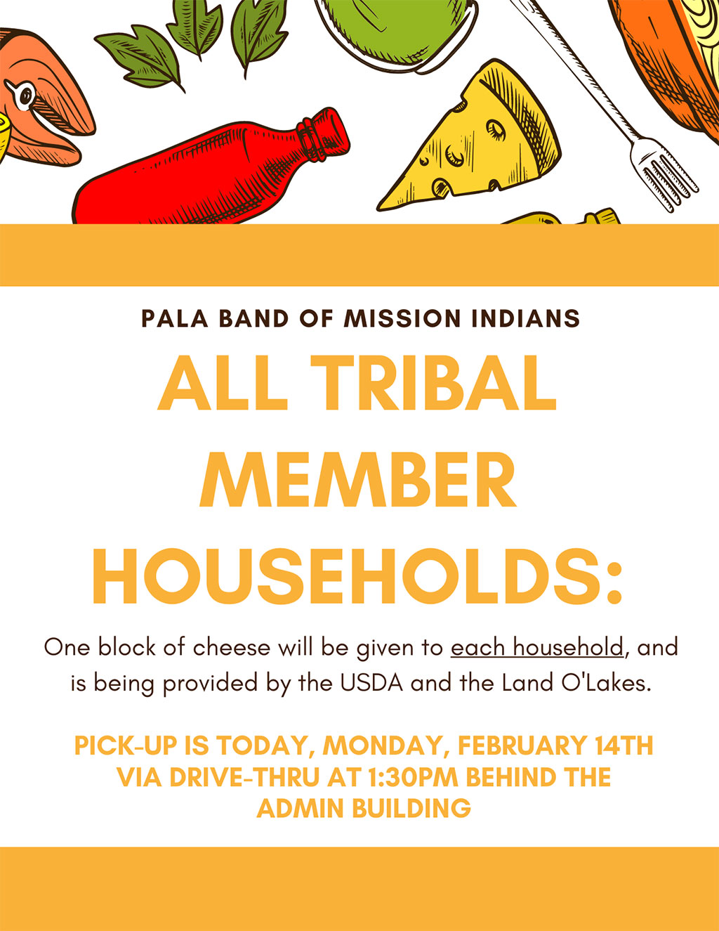 Pala Band of Mission Indians PBMI USDA Cheese Distribution Tribal Members