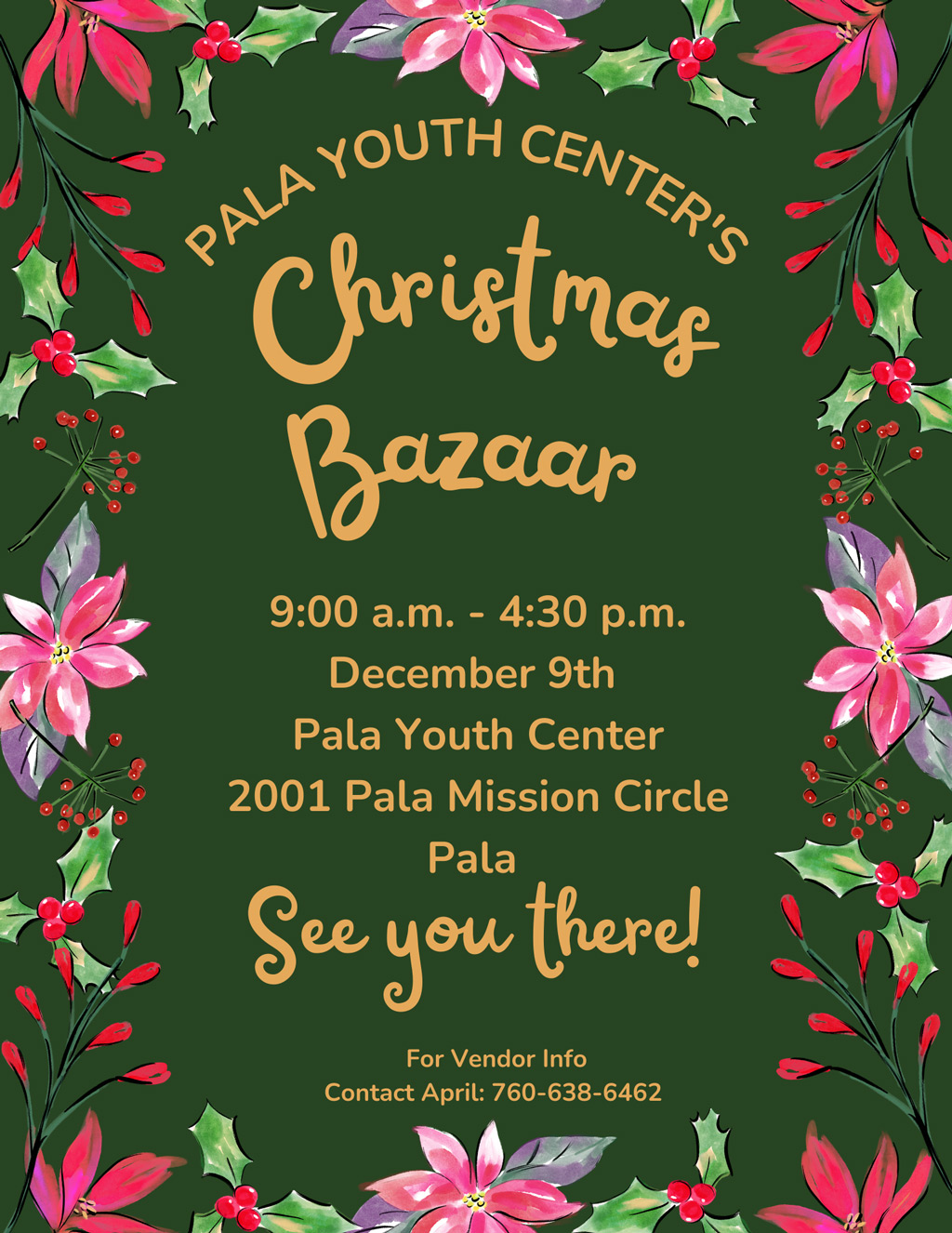 Pala Band of Mission Indians PBMI Pala Youth Center Christmas Bazaar 2022