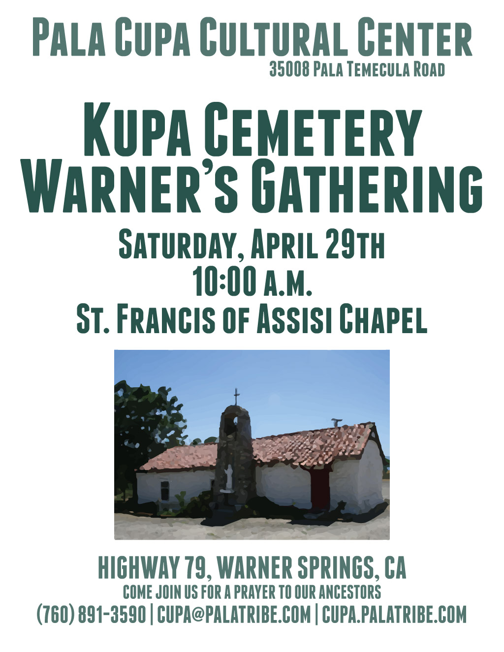 Pala Band California Cupa Cultural Center Kupa Cemetery Warners Gathering