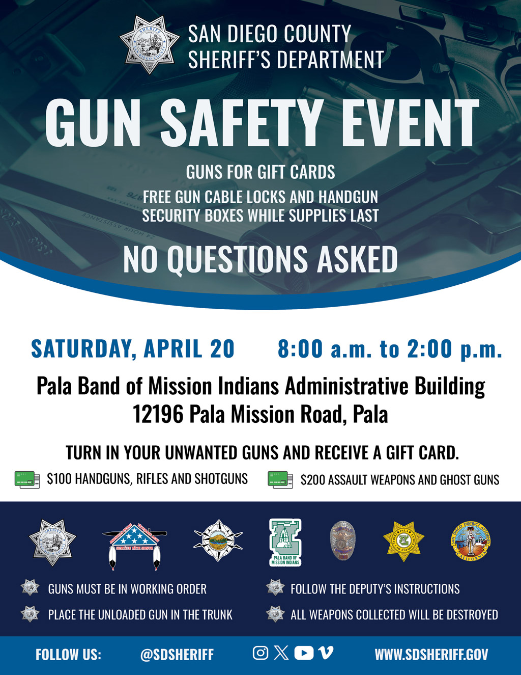 Pala Band of Mission Indians Pala San Diego County Sheriffs Department Gun Safety Event