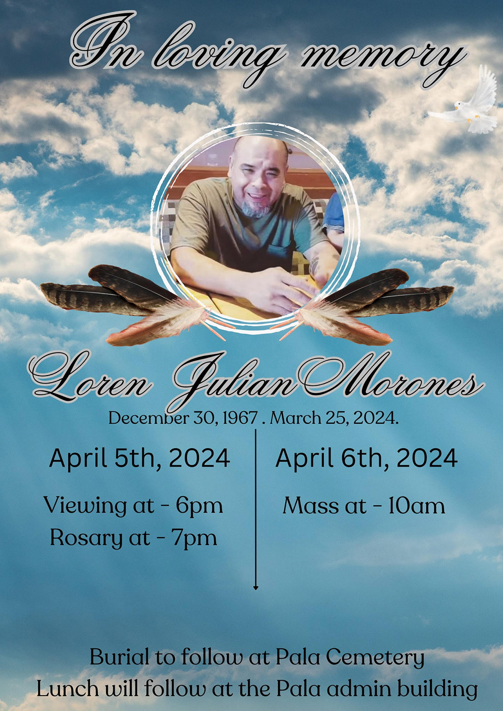 Pala Band of Mission Indians PBMI In Memoriam Loren Julian Morones