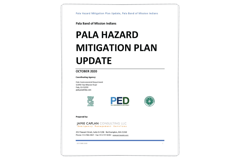 Pala Band California Pala Reservation Emergency Preparedness PREP Public Safety Pala Hazardous Mitigation Plan 2020