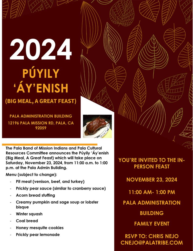 Pala Band of Mission Indians Indian Health Council California Púyily 'Áy'enish Big Meal A Great Feast 2024